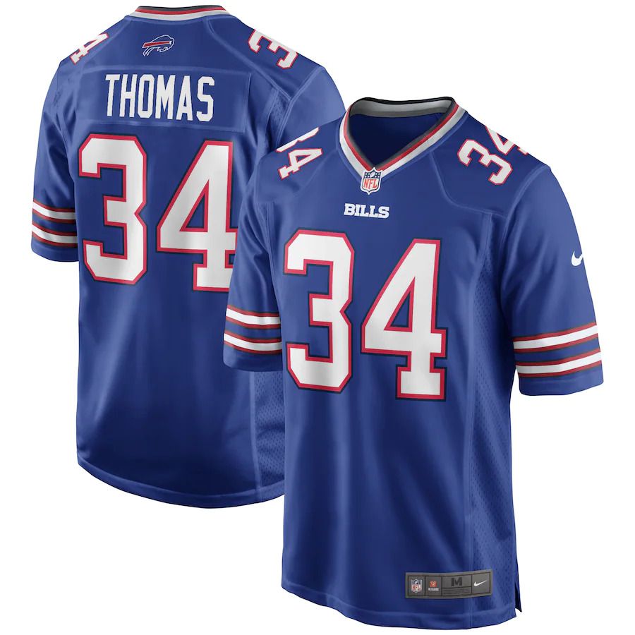 Men Buffalo Bills 34 Thurman Thomas Nike Royal Game Retired Player NFL Jersey